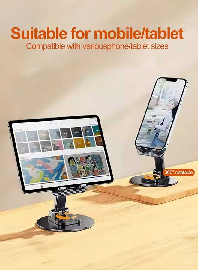 بشكل مختصر حامل هاتف محمول قابل للدوران 360 درجة، حامل هاتف مكتبي قابل للطي وقابل للتعديل بالكامل، حامل مكتبي، مناسب للهواتف ذات الأغطية السميكة، متوافق مع iPhone 17/16/15/14 Series iPad Xiaomi Huawei Samsung Smartphone & Tablet - Image 5